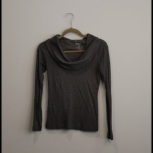 Gap Gray Waffle Cowl Long Sleeve Shirt